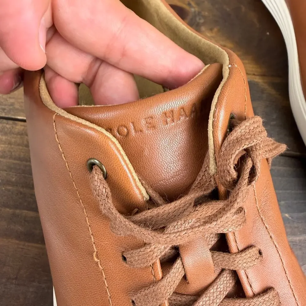 Cole Haan Grand Crosscourt II Sneaker Grand OS Tan Leather Burnish Men's 11.5